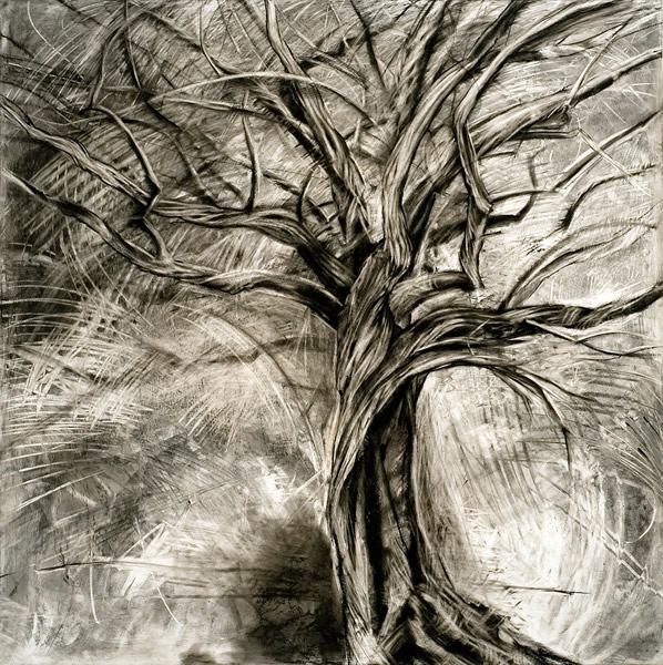 Autumn And Lonely Tree - Charcoal Drawing Stock Photo, Picture and Royalty  Free Image. Image 14767768.